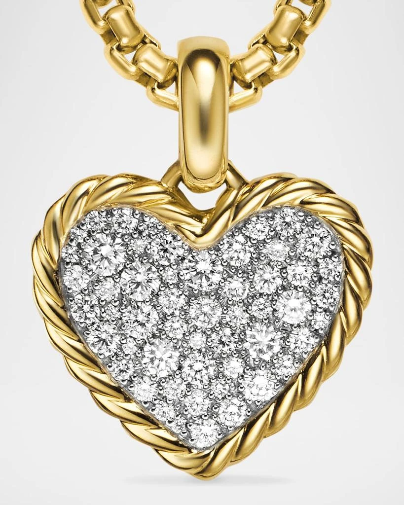 David Yurman Pave Plate Heart Enhancer with Diamonds in 18K Gold , 17mm 4