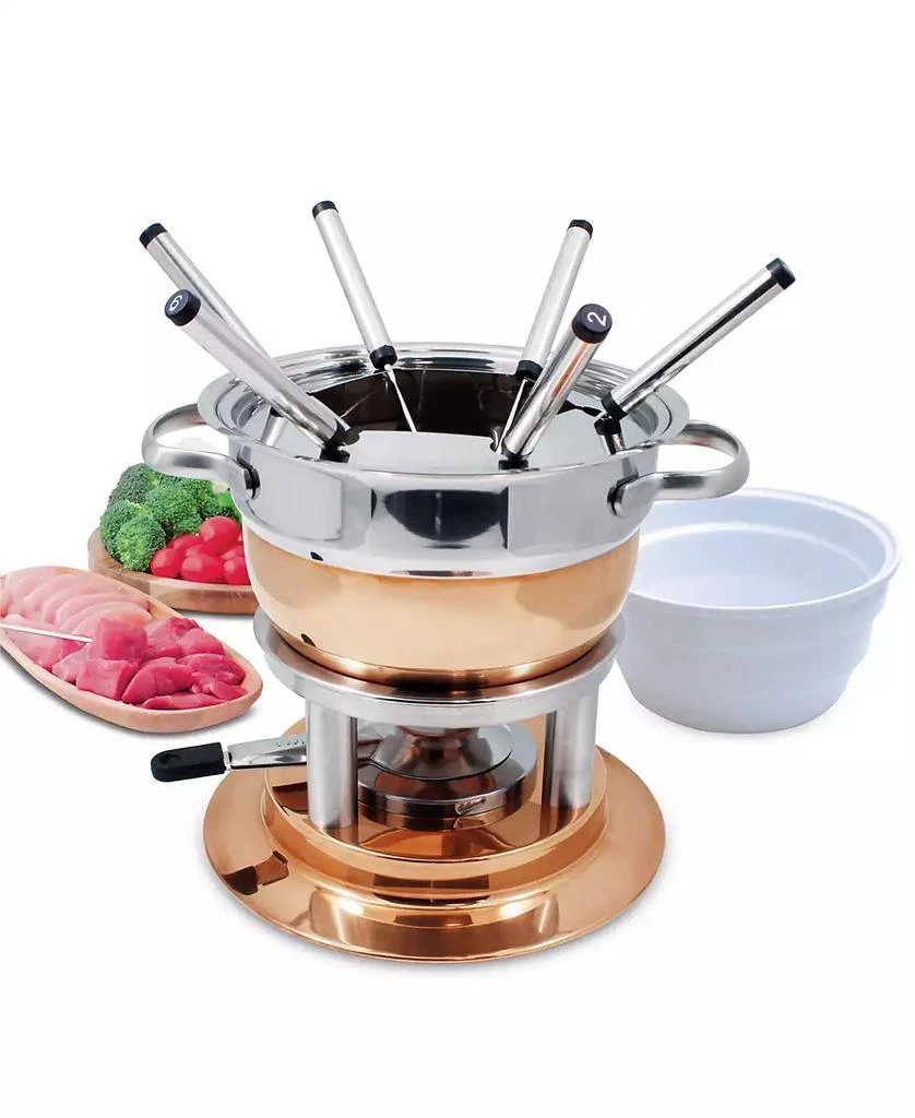 SWISSMAR Lausanne 11 Piece Copper Fondue Set 2
