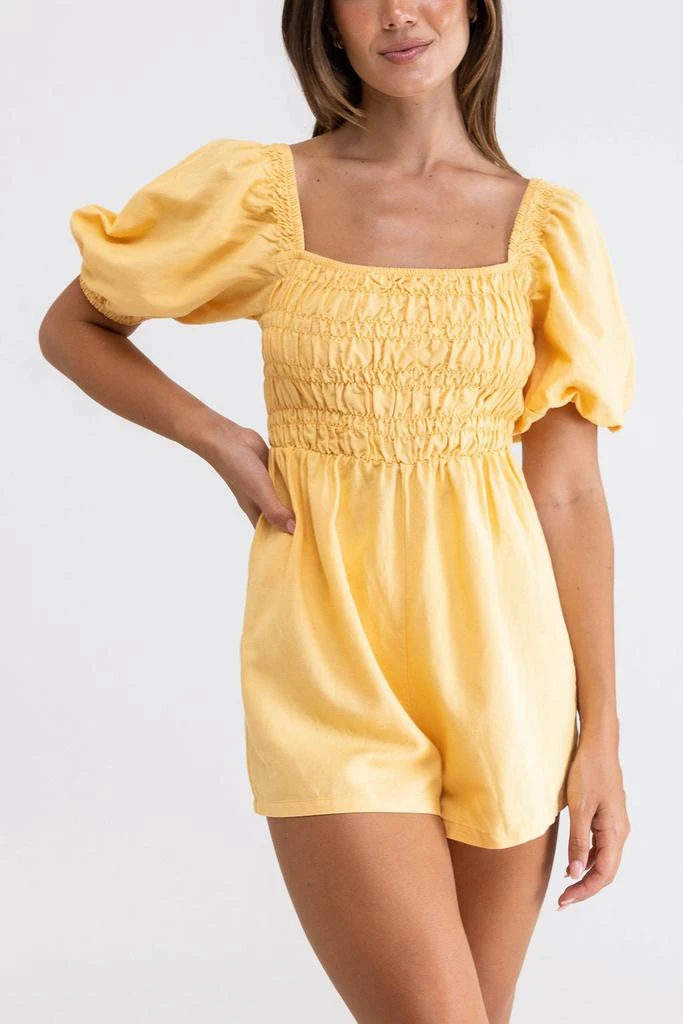 预计3周后发货 Rhythm Combinaison Maia Smocked - Butter - Femme 2