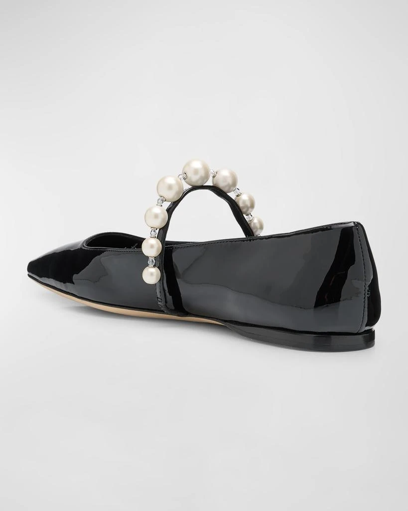 Jimmy Choo Ade Pearly-Strap Patent Ballerina Flats 4