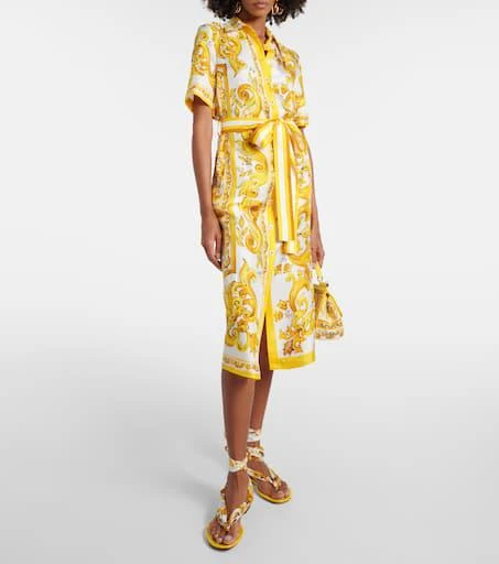 Dolce 
Gabbana Majolica silk twill shirt dress 2
