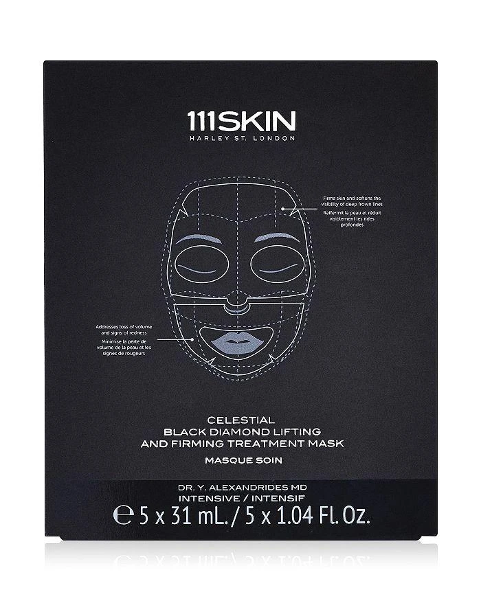 111skin Celestial Black Diamond Lifting & Firming Face Sheet Mask, Pack of 5