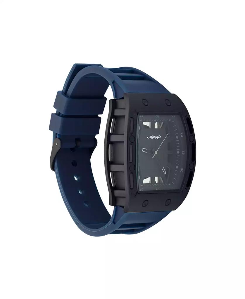 Ed Hardy Men's Navy Thermoplastic Polyurethane Strap Analog Watch 43.7mm