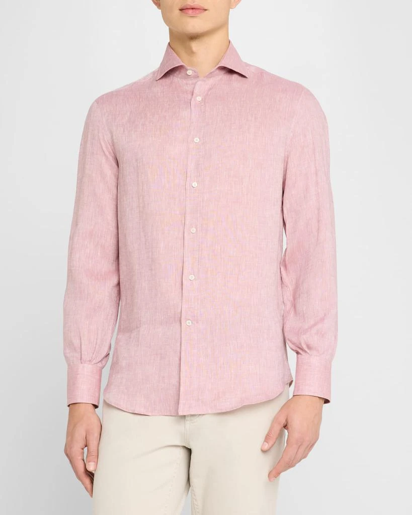 Brunello Cucinelli Men's Linen Sport Shirt 4