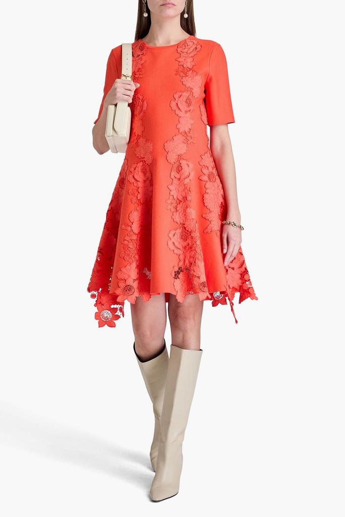 Oscar de la Renta Guipure lace-trimmed jersey dress