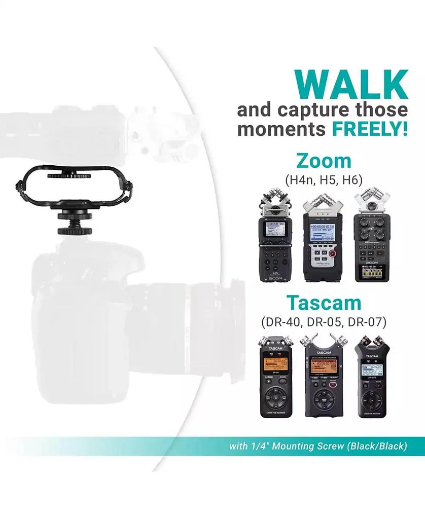 Movo SMM5-B Universal Microphone and Portable Recorder Shock Mount 4