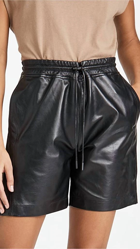 RTA Camden Leather Shorts In Black 4