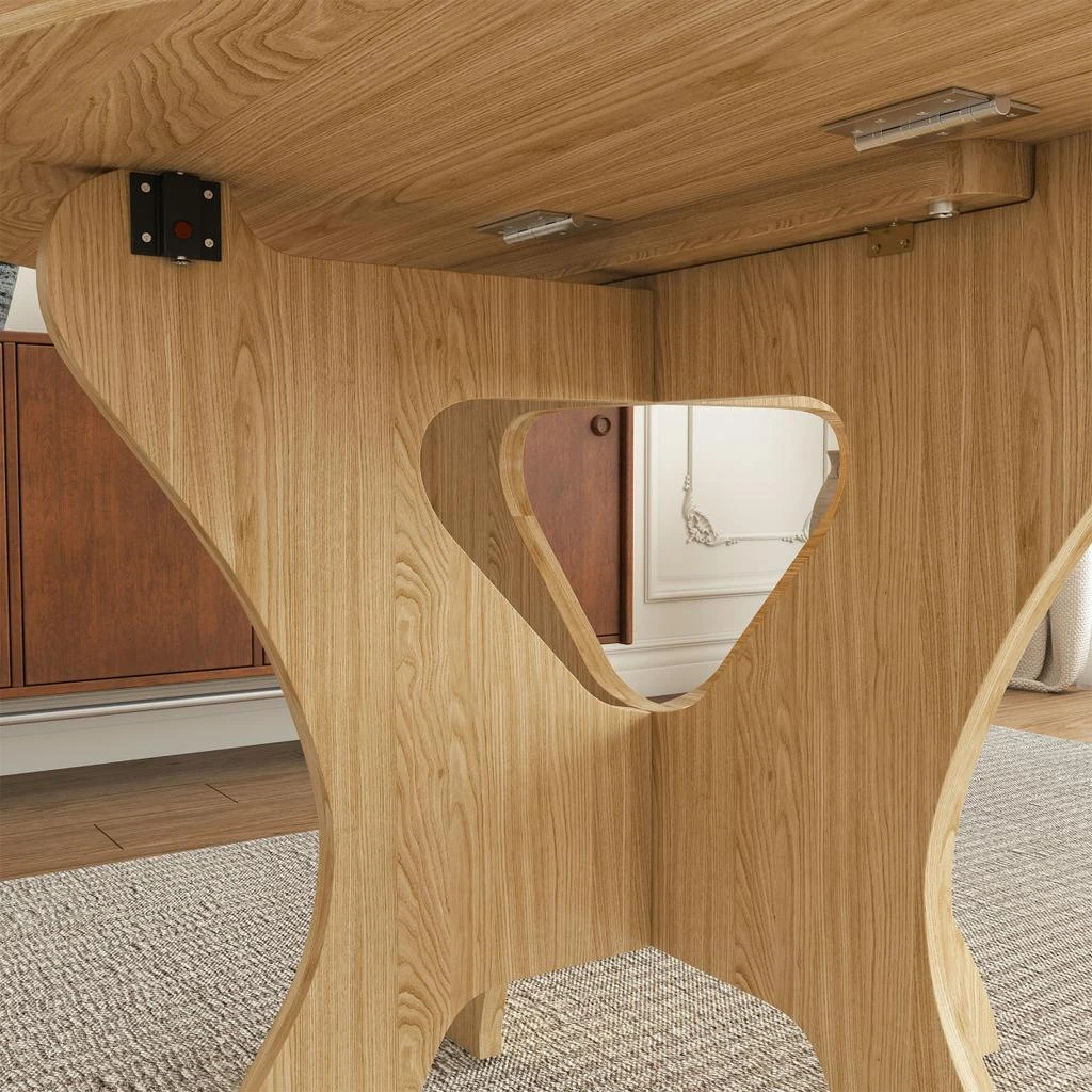 Streamdale Furniture Streamdale 43" Folding Dining Table for Small Spaces, Wild Oak Veneer, Space Saving 6