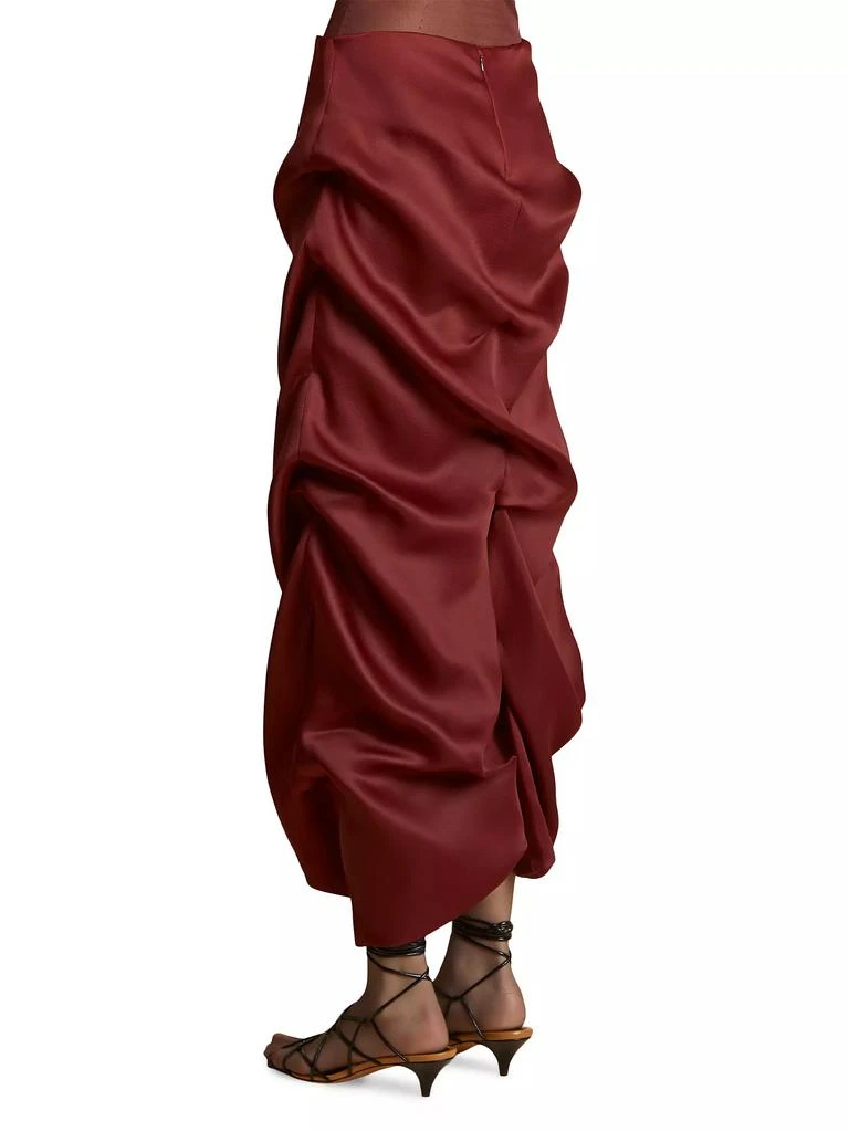 Khaite Olula Silk Ruched Maxi Skirt 4