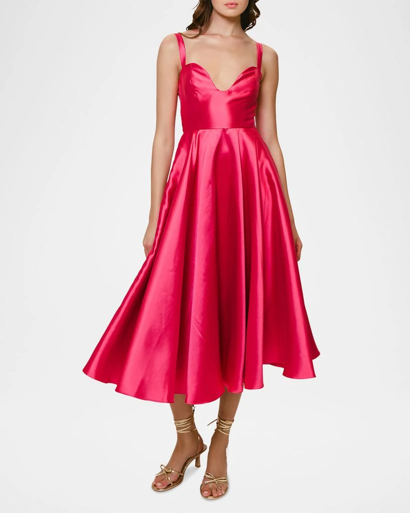 Hutch Lonnie Smocked Sweetheart Plunge Midi Dress 2