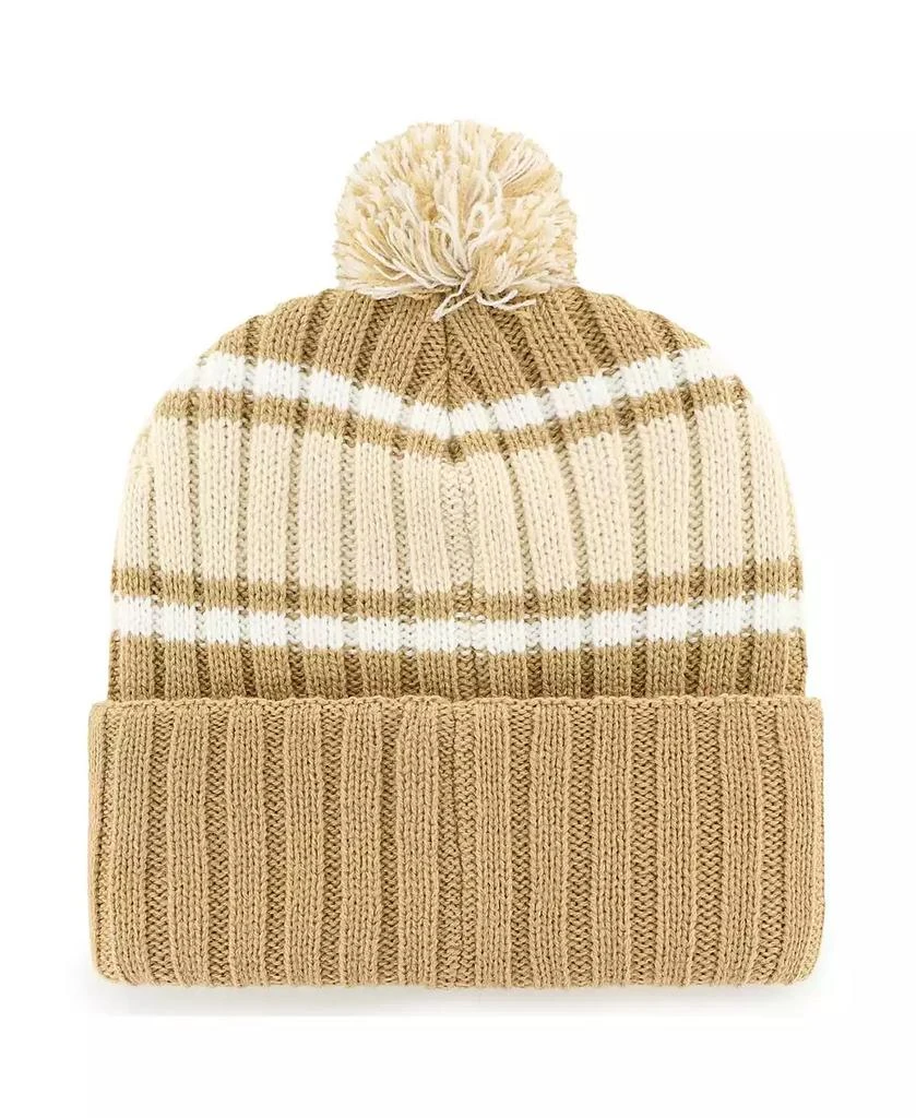 47 Brand Men's Khaki Philadelphia Eagles Two-Time Super Bowl Champions Plateau Cuffed with Pom Knit Hat 2