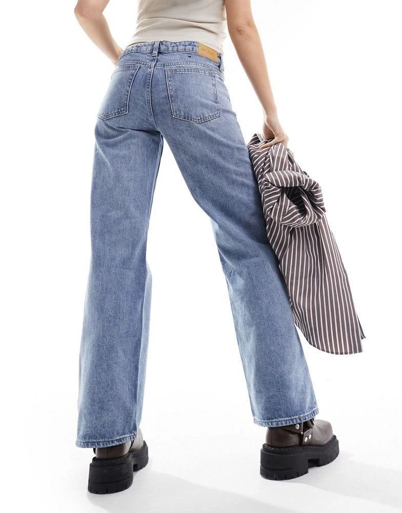 Monki Monki Imoo low waisted wide fit jeans in mid blue wash 2