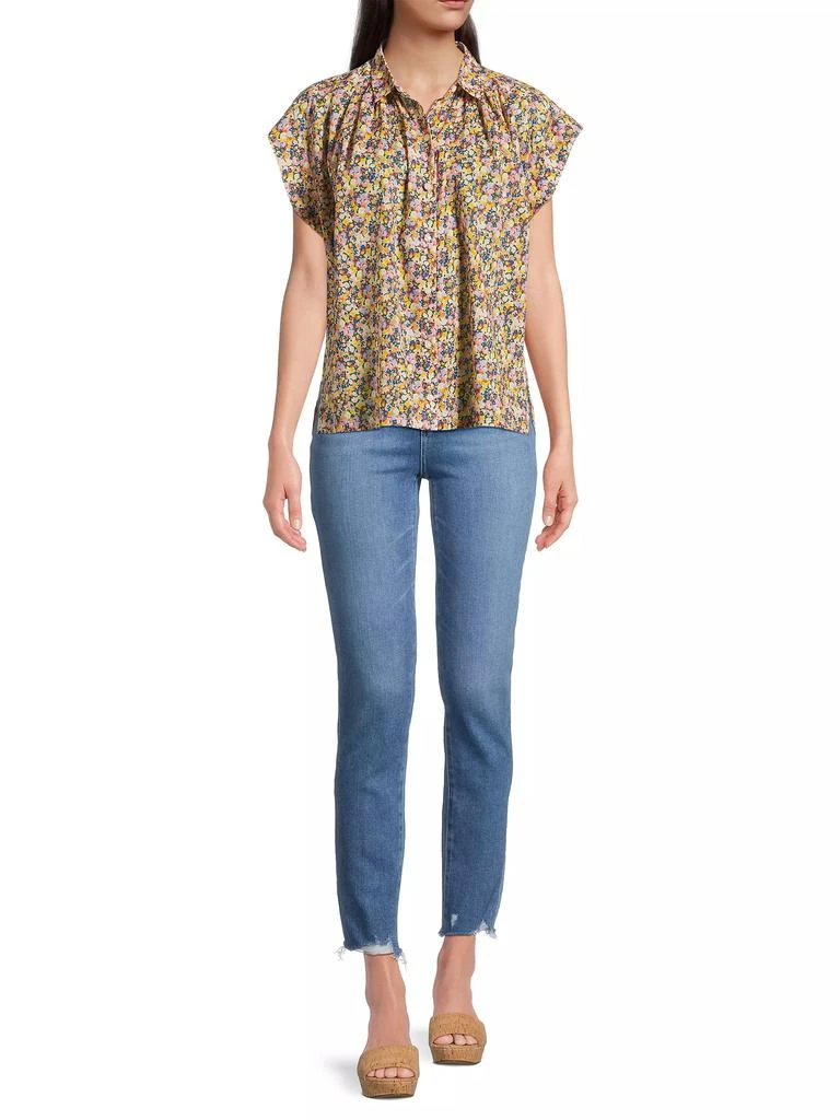 Birds of Paradis Della Floral Cotton Button-Front Shirt 2