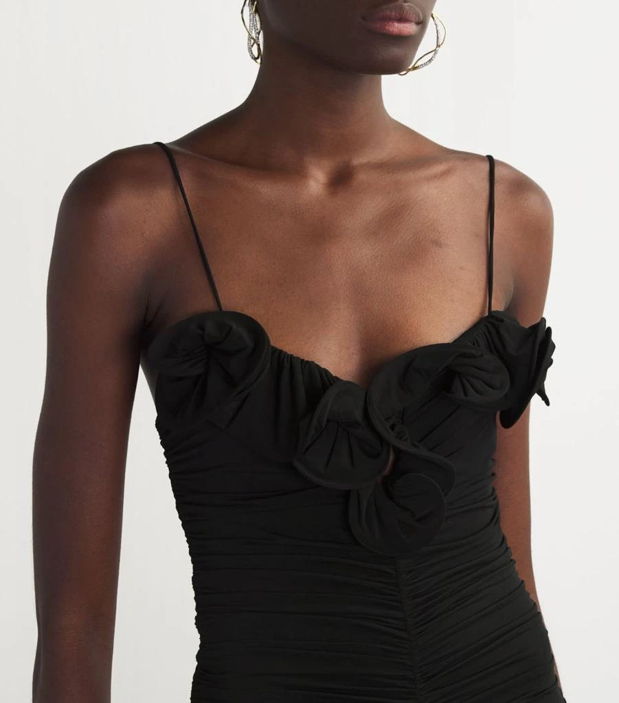 Magda Butrym Ruched Rose Midi Dress 6