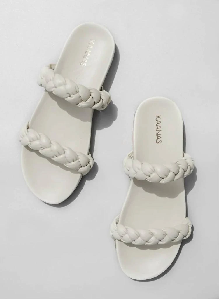 Kaanas Coco Chunky Braided Pool Slide In Off White 2