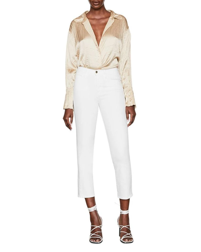 FRAME Le High Rise Straight Ankle Jeans in Blanc 5