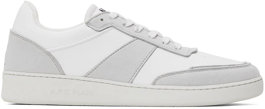 A.P.C. White & Gray Plain Sneakers 1