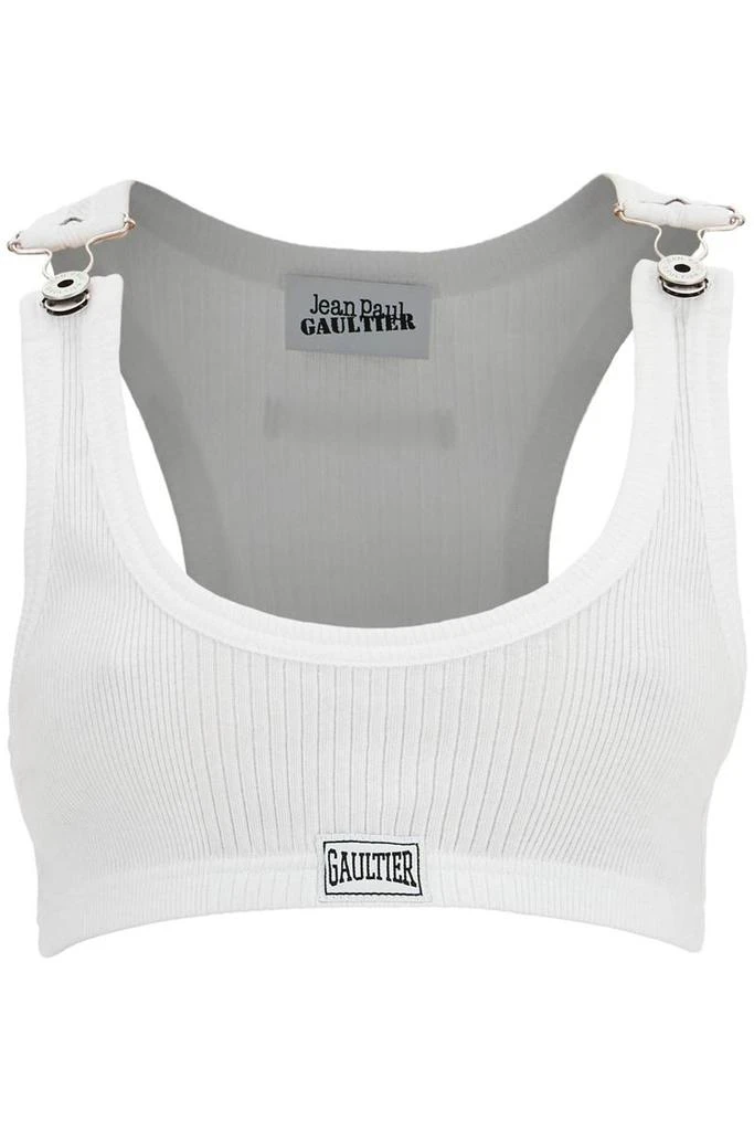 Jean Paul Gaultier cropped tank top with overall-style 1