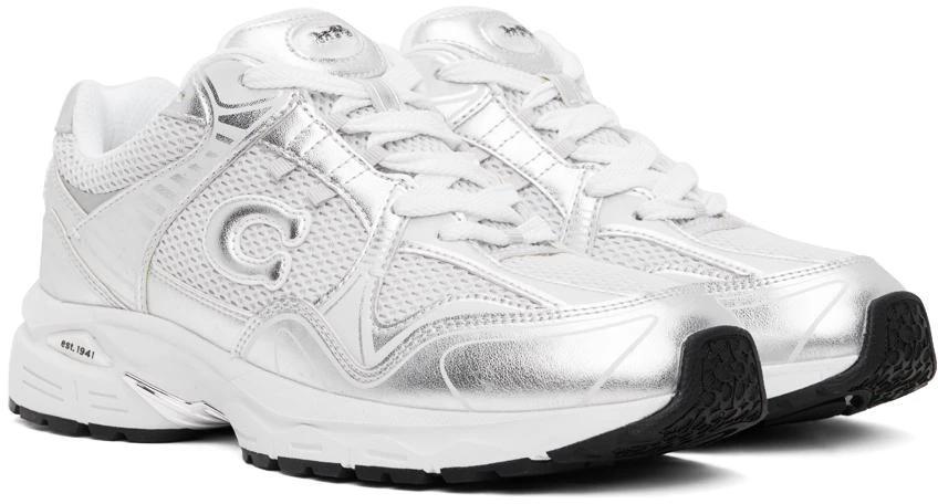 Coach Silver & White C301 Sneakers 4