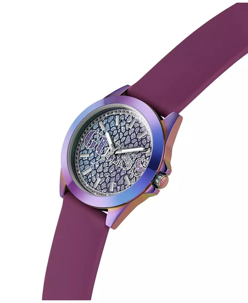 GUESS Women's Analog Purple Silicone Watch 36mm 3