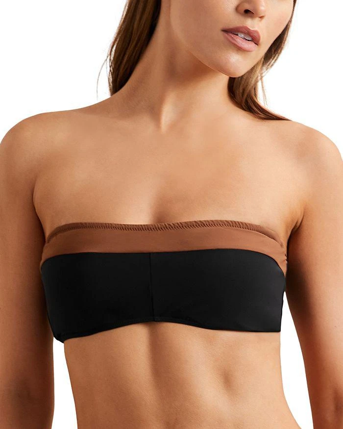 REISS Nala Contrast Trim Bikini Top