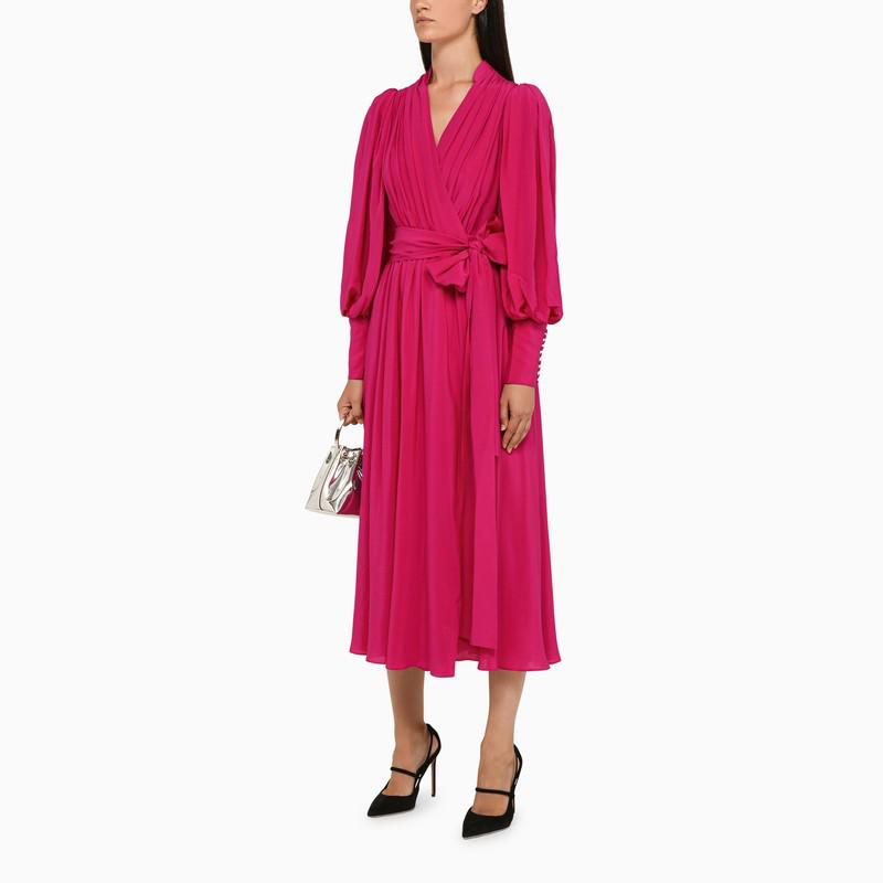 COSTARELLOS MAGENTA WRAP DRESS