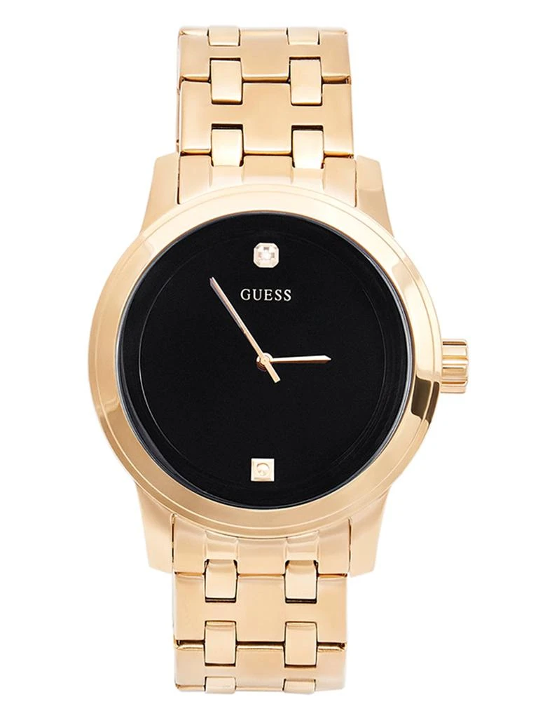 Guess Factory Black and Gold-Tone Diamond Dress Watch - Men's Automatic Watches - BeyondStyle Guess Factory Black and Gold-Tone Diamond Dress Watch - Men's Automatic Watches - BeyondStyle