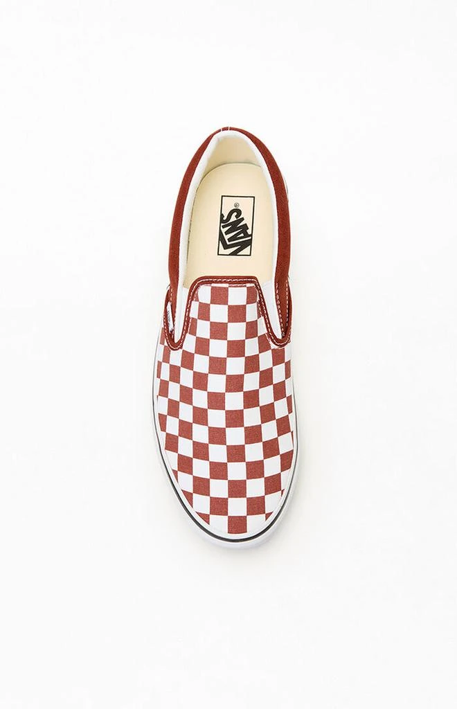 Vans Brown Checkerboard Slip-On Shoes 5