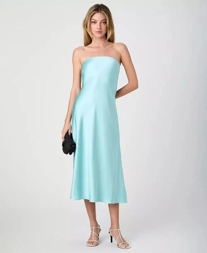 French Connection Women's Oona Satin Strapless Midi Dress 5
