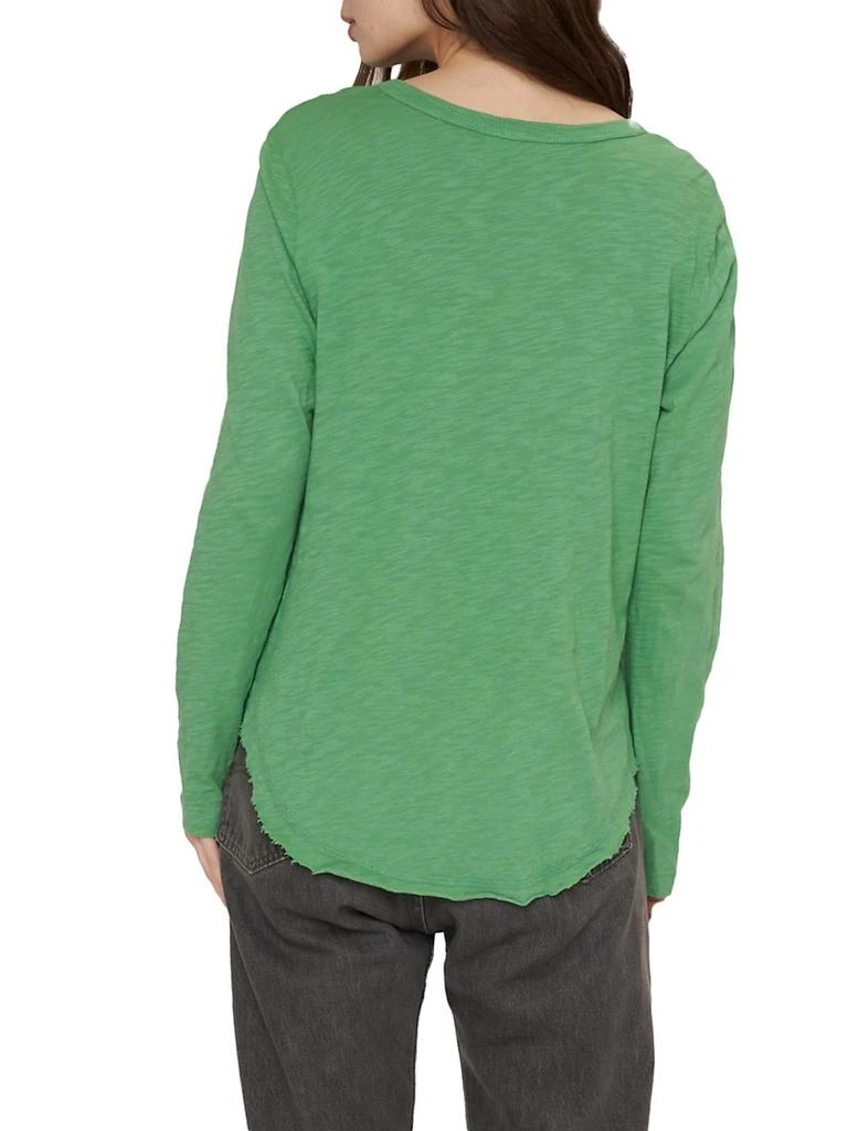 Wilt Long Sleeve V-Neck Raw Hem Shirttail 6