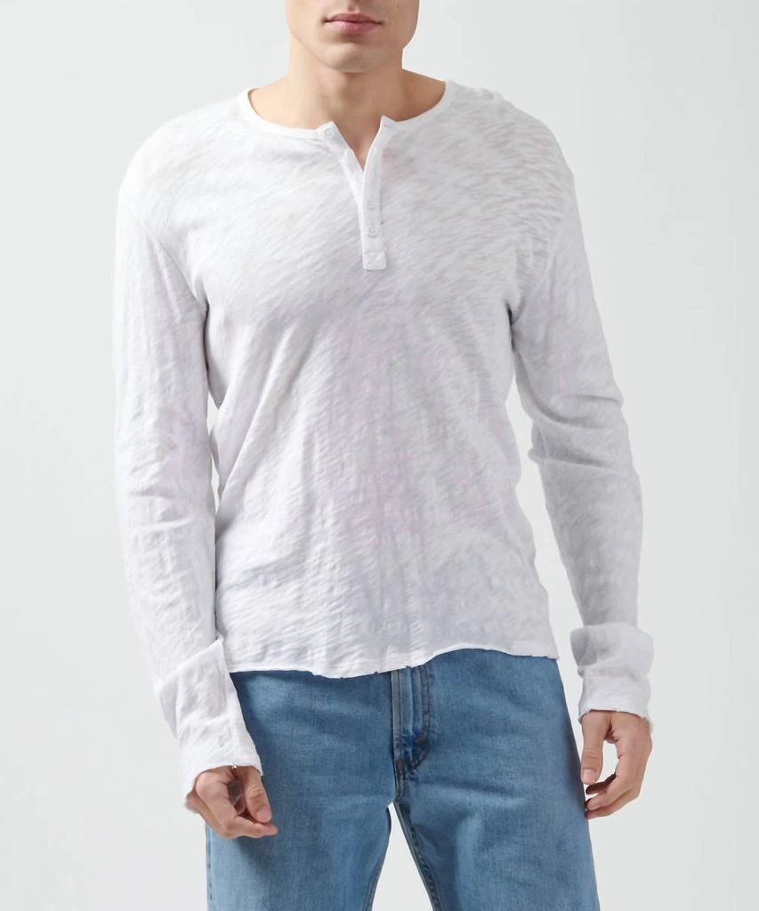 ATM Atm - Slub Jersey Destroyed Wash Henley Top 1