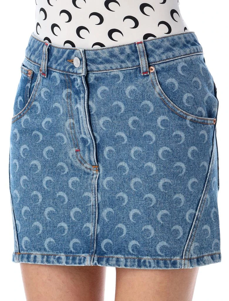 MARINE SERRE MOON LASER DENIM MINI SKIRT 3