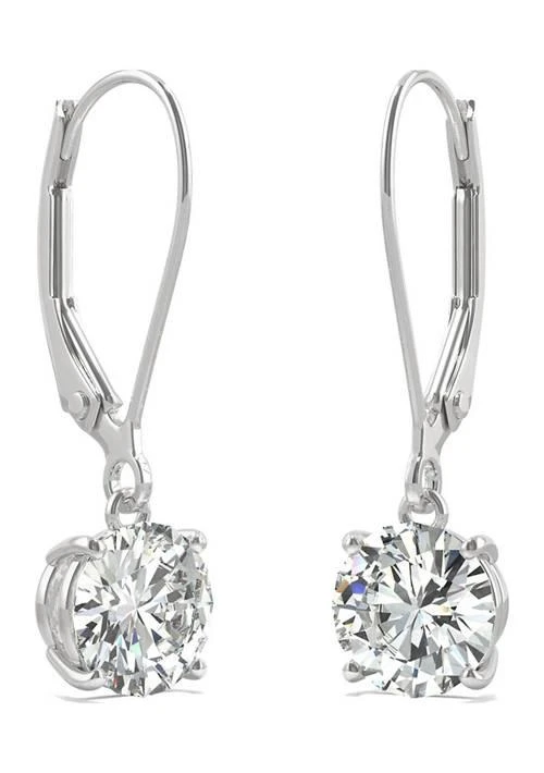 Charles 
Colvard 1-5/8 ct. t.w. Lab Created Moissanite Lever Back Earrings in 14k White Gold 4