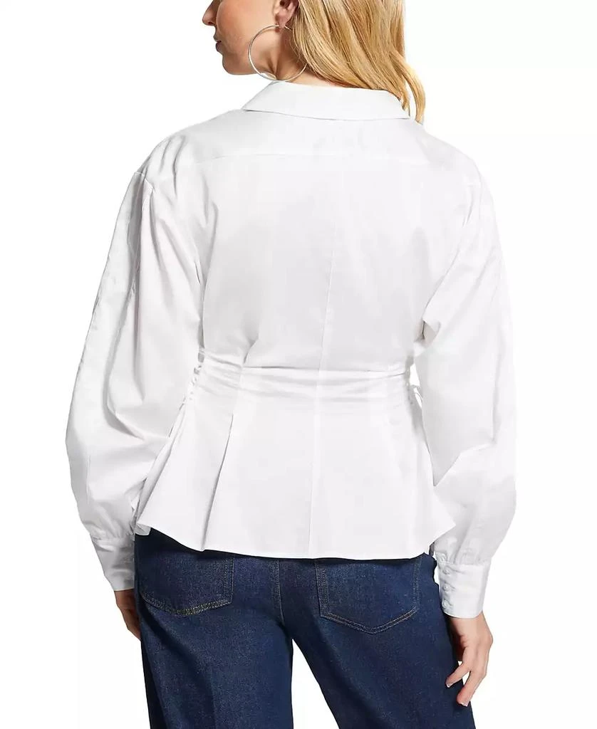 GUESS Women's Jackie Lace-Up Pleated Blouse 3