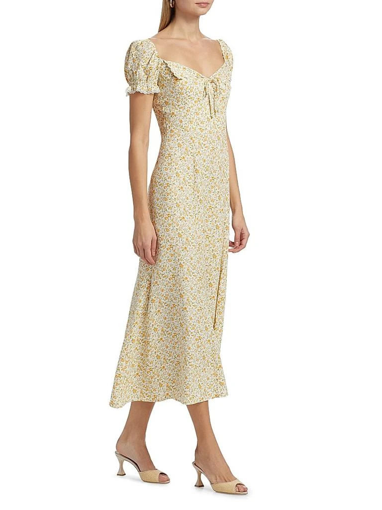 dusty blue midi bridesmaid dresses Aubriella Dusty Blue Linen Midi Dress in Dust Blue By DISSH