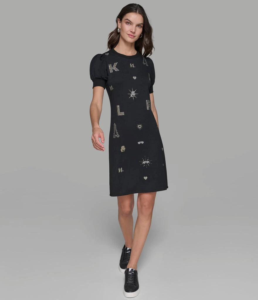 Karl Lagerfeld Paris PUFF SLEEVE WHIMSY T-SHIRT DRESS 3