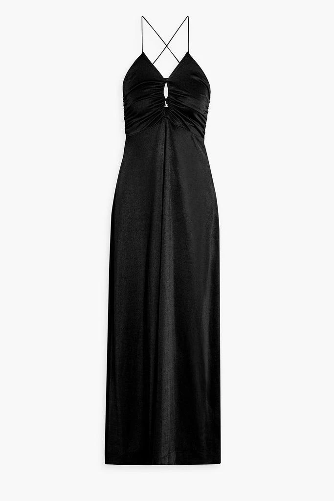 Ganni Ruched cutout crepe maxi dress 1