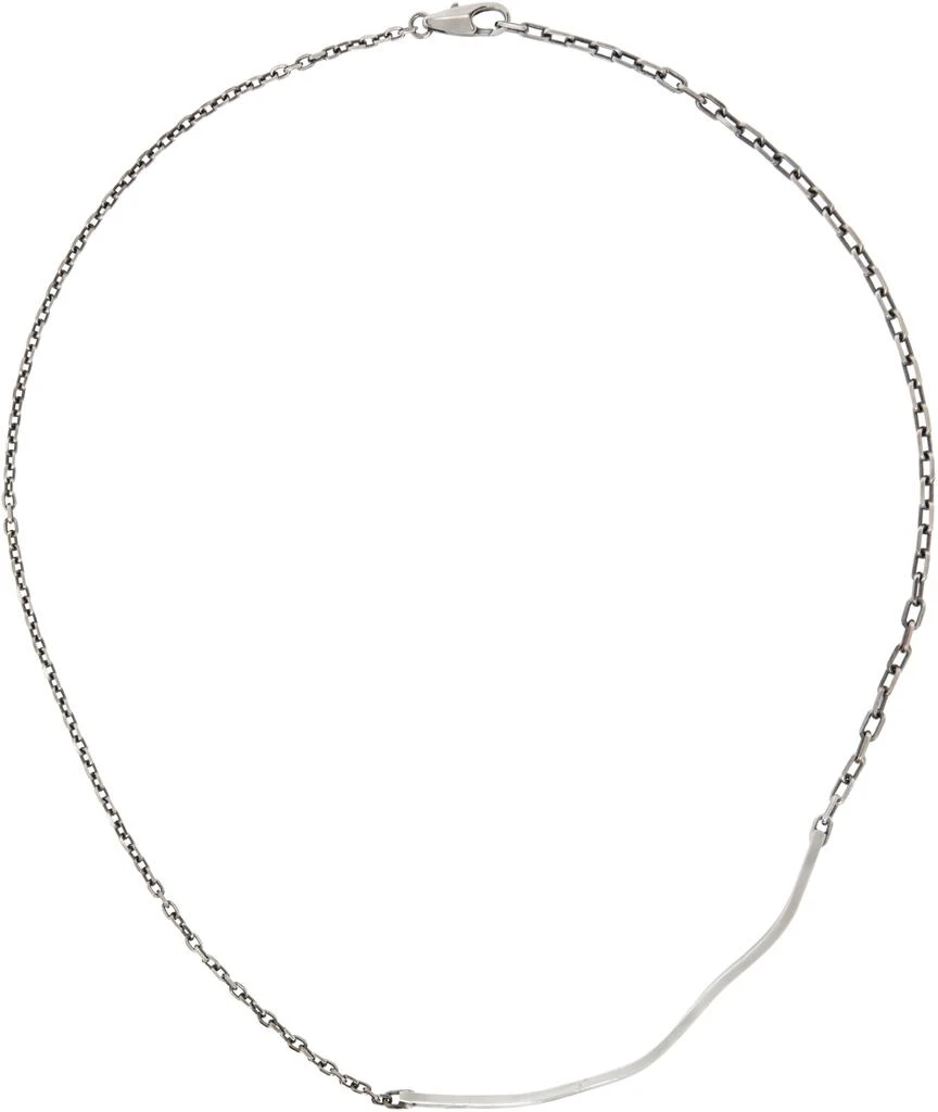 Title of Work Silver Mixed Chain Beaten Bar Choker 1