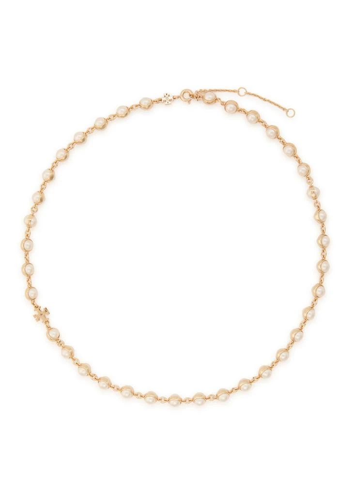 Tory Burch Moondance faux pearl-embellished 18kt gold-plated necklace