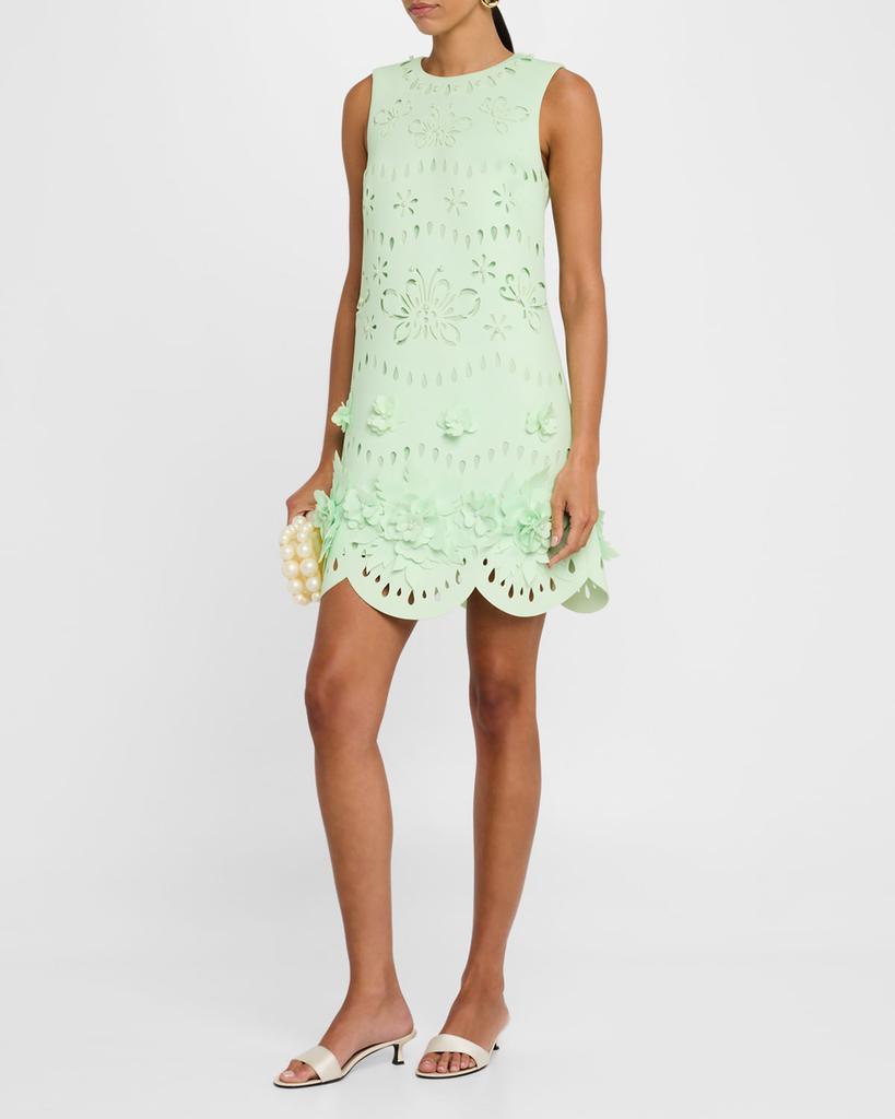 Badgley Mischka Scalloped Pearly-Embellished Cutout Mini