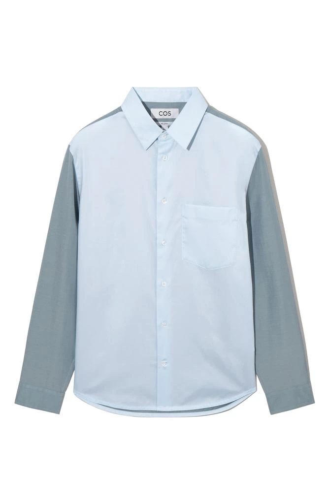 COS Relaxed Fit Colorblock Cotton Button-Up Shirt 6