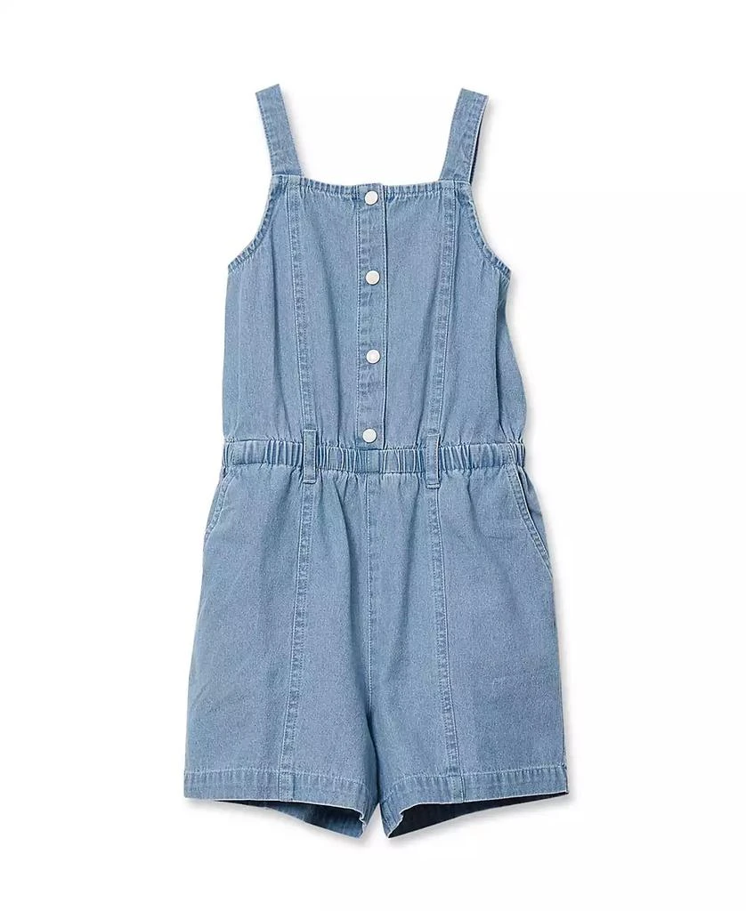 Lands
 End Girls Lightweight Denim Romper Dress