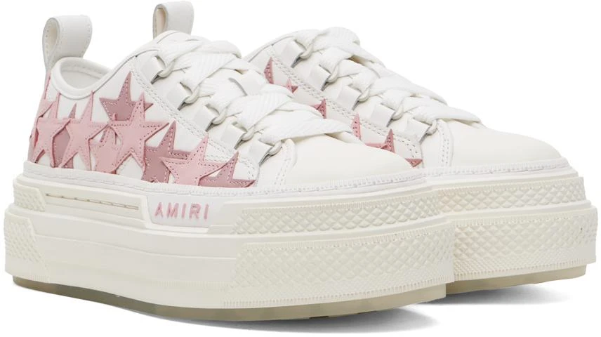 AMIRI White & Pink Platform Stars Sneakers 4