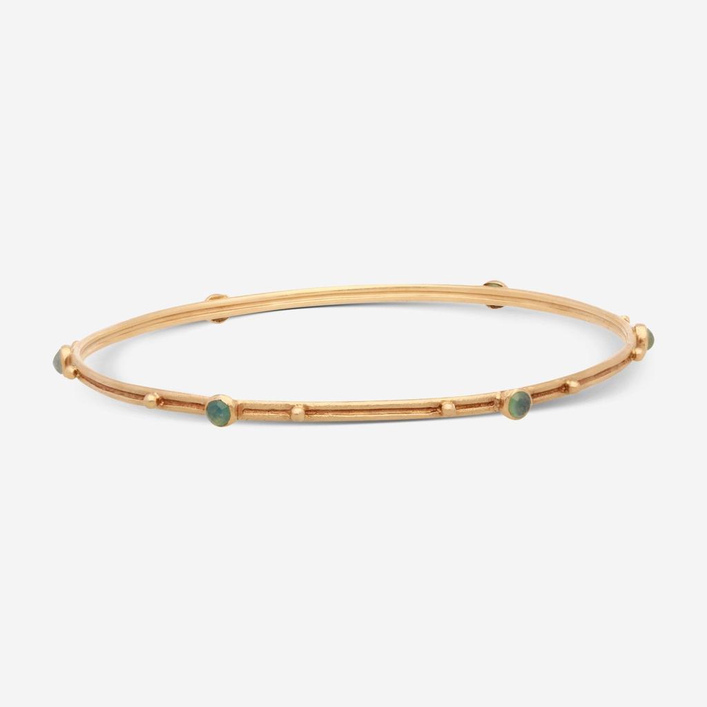 Armenta Armenta Sueno 18k Gold Bangle Bracelet with Chrysoprase and Rainbow Moonstone 10036