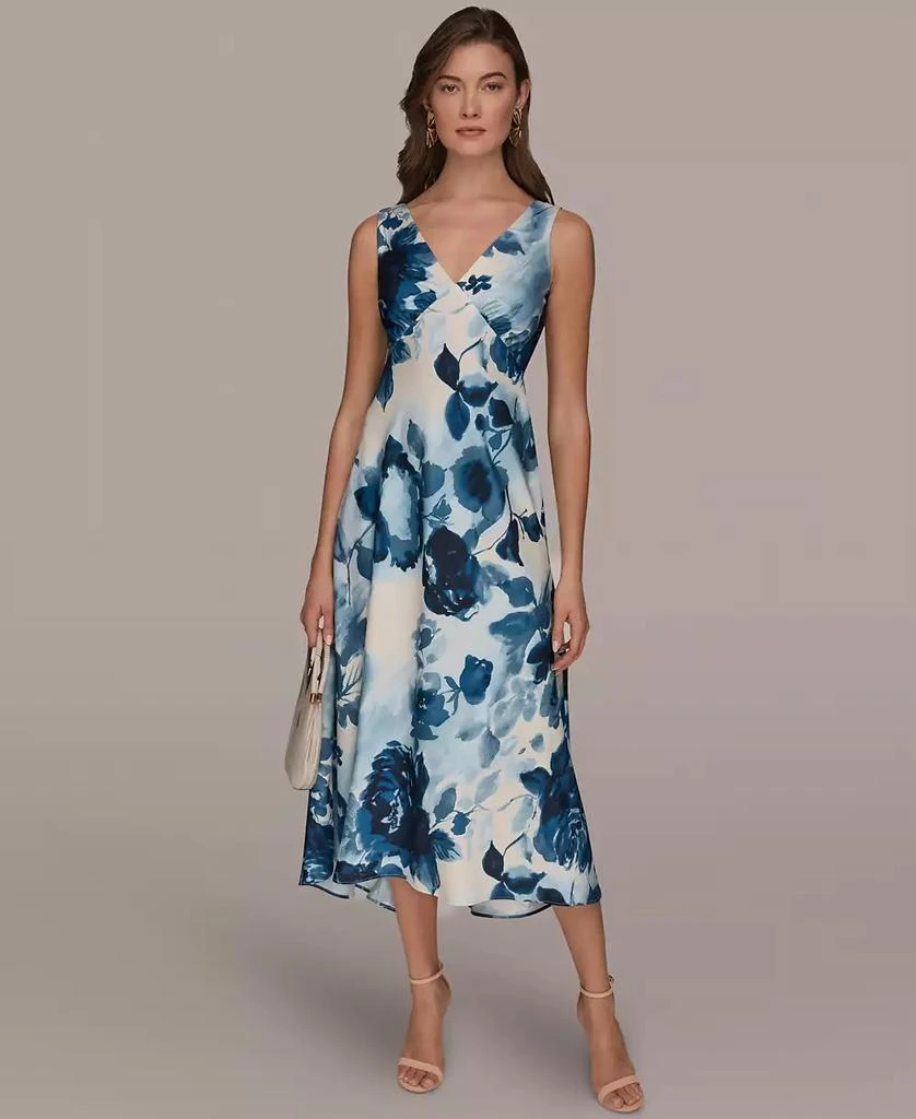 Donna Karan Women
s V-Neck Midi Dress