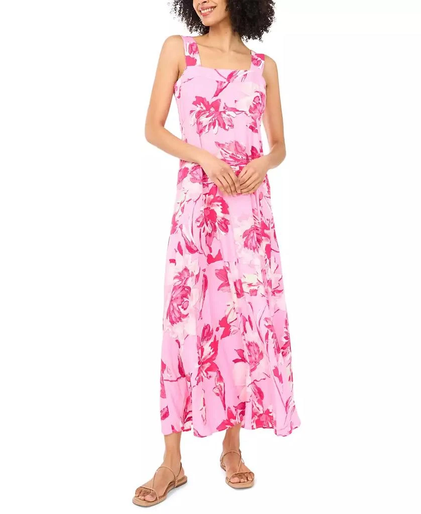 Vince Camuto Women's Floral Square-Neck Smocked-Back Sleeveless Maxi Dress  - Dresses & Skirts - Free Shipping - BeyondStyle