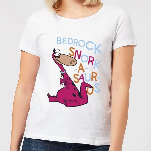 Original Hero The Flintstones Bedrock Snork-A-Saur-Us Women's T-Shirt - White 1