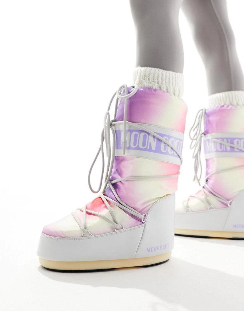 Moon Boot Moon Boot high ankle snow boots in pastel tie dye 1