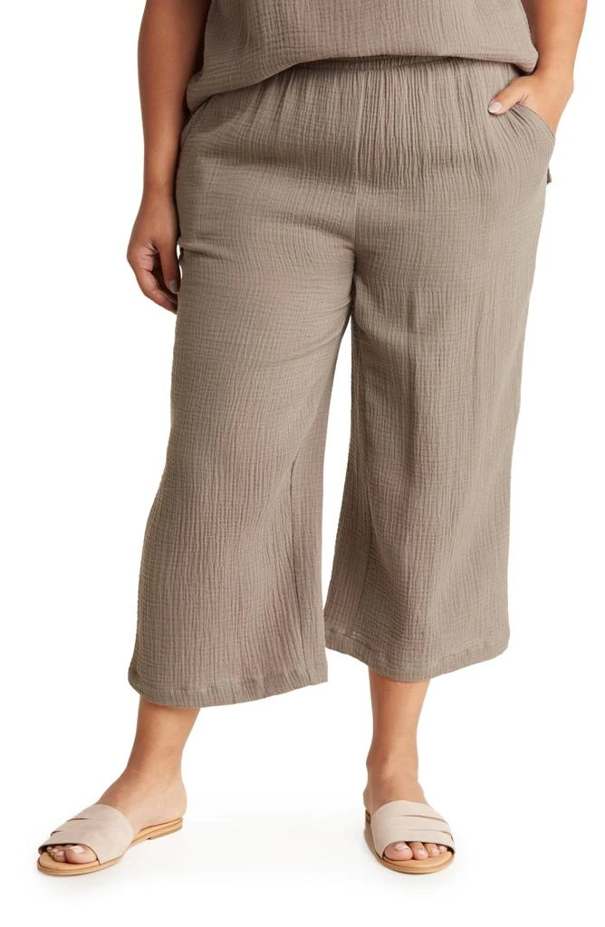 Tahari Crinkle Gauze Wide Leg Pants 1