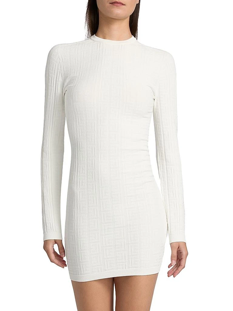 Balmain Monogram-Knit Body-Con Minidress 3